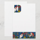 CHRISTMAS D LETTER/SANTA CLAUS MET RODE RIBBON BRIEFPAPIER (Voorkant / Achterkant)