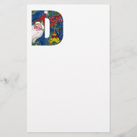 CHRISTMAS D LETTER/SANTA CLAUS MET RODE RIBBON BRIEFPAPIER (Voorkant)