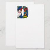 CHRISTMAS D LETTER/SANTA CLAUS MET RODE RIBBON BRIEFPAPIER (Voorkant / Achterkant)