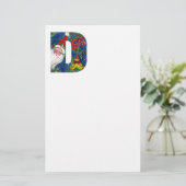 CHRISTMAS D LETTER/SANTA CLAUS MET RODE RIBBON BRIEFPAPIER (Staand voorkant)