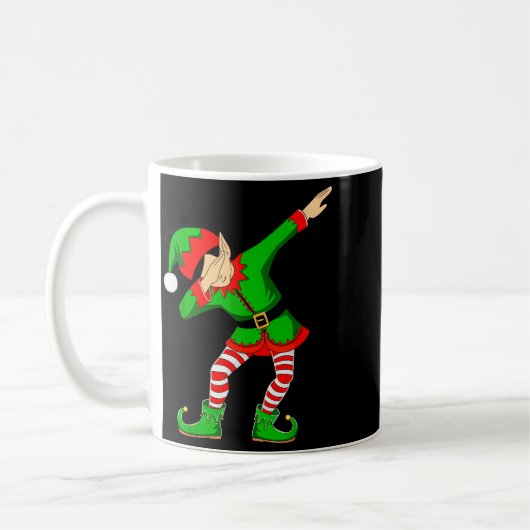 Christmas Dabbing Elf Santa Hat Boys Girls Kids Xm Koffiemok (Links)