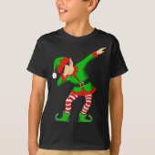 Christmas Dabbing Elf Santa Hat Boys Girls Kids Xm T-shirt (Voorkant)