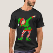 Christmas Dabbing Elf Santa Hat Boys Girls Kids Xm T-shirt (Voorkant)