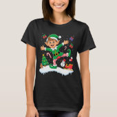 Christmas Dabbing Elf Tree Lights Boys Kids Dab Xm T-shirt (Voorkant)