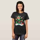 Christmas Dabbing Elf Tree Lights Boys Kids Dab Xm T-shirt (Voorkant volledig)