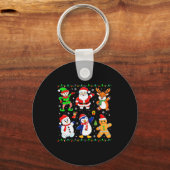 Christmas Dabbing Santa Elf Friends Boys Girls Men Sleutelhanger (Voorkant)