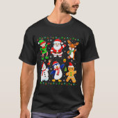Christmas Dabbing Santa Elf Friends Boys Girls Men T-shirt (Voorkant)