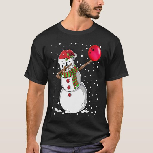 Christmas Dabbing Snowman Bowling Boys Kids Xmas S T-shirt (Voorkant)