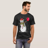 Christmas Dabbing Snowman Bowling Boys Kids Xmas S T-shirt (Voorkant volledig)