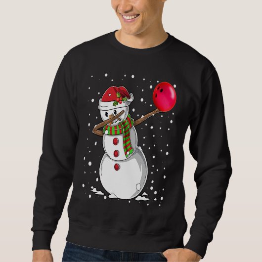 Christmas Dabbing Snowman Bowling Boys Kids Xmas S Trui (Voorkant)
