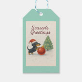 Christmas Dachshund  Cadeaulabel (Voorkant)