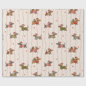 Christmas Dachshund  Cadeaupapier (Vlak)