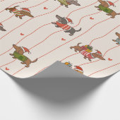 Christmas Dachshund  Cadeaupapier (Hoek)