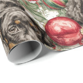 Christmas Dachshund Cadeaupapier (Rol Hoek)