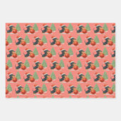 Christmas Dachshund Dog Wrapping Sheet Set Inpakpapier Vel (Voorkant 2)
