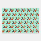 Christmas Dachshund Dog Wrapping Sheet Set Inpakpapier Vel (Voorkant)