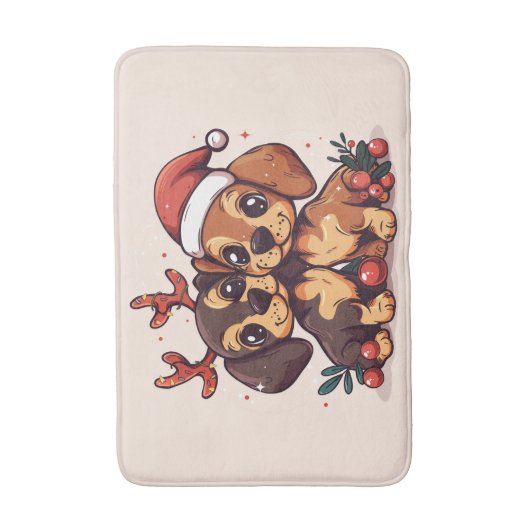 Christmas Dachshund Dogs Badmat (Voorkant Verticaal)