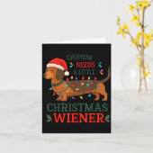 Christmas Dachshund Everyone Need Weiner Dog Pajam Kaart (Gele Bloem)