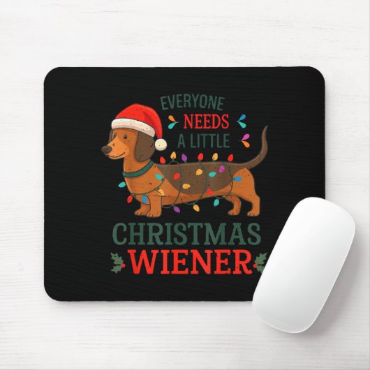 Christmas Dachshund Everyone Need Weiner Dog Pajam Muismat (Met muis)