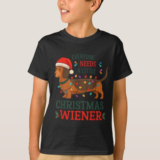 Christmas Dachshund Everyone Need Weiner Dog Pajam T-shirt (Voorkant)