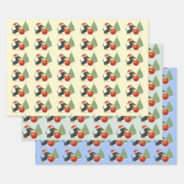 Christmas Dachshund Gift Wrap Set of 3  Inpakpapier Vel