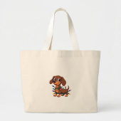 Christmas Dachshund Lights (1) Grote Tote Bag (Voorkant)