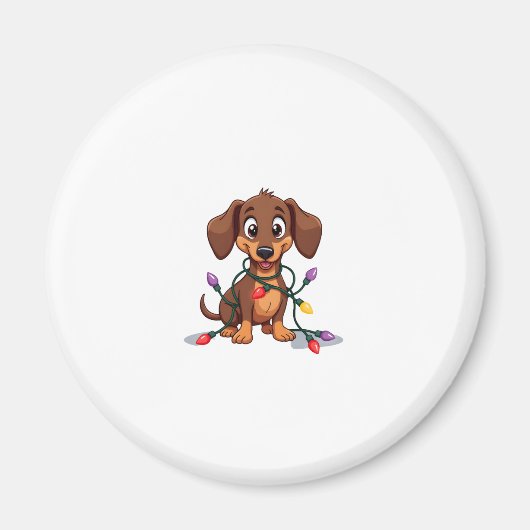 Christmas Dachshund Lights (2) Magneet (Voorkant)