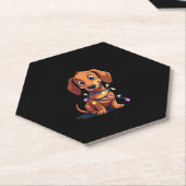 Christmas Dachshund Lights (3) Kartonnen Onderzetters (Schuin)