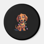 Christmas Dachshund Lights (3) Magneet (Voorkant)
