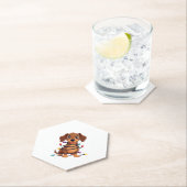 Christmas Dachshund Lights Kartonnen Onderzetters (Insitu)