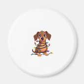Christmas Dachshund Lights Magneet (Voorkant)