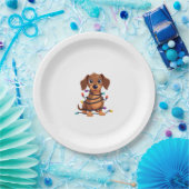 Christmas Dachshund Lights Papieren Bordje (Feest)