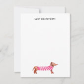 Christmas Dachshund Monogram Schattige Boho Honden Notitiekaartje (Voorkant)