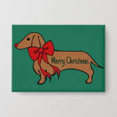 Christmas Dachshund Puppy Button (Voorkant)
