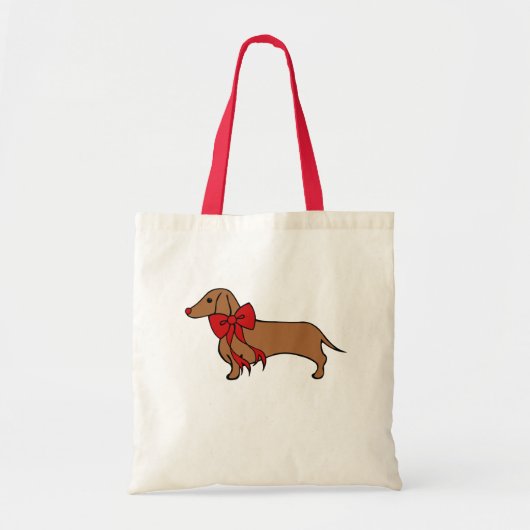  Christmas Dachshund Puppy Tote Gift Bag Tote Bag (Voorkant)