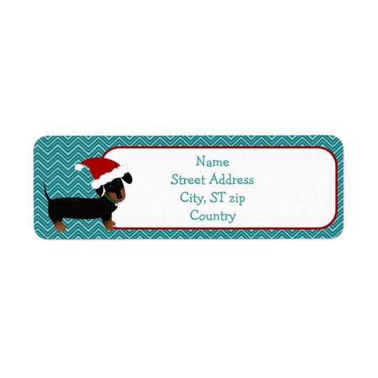 Christmas Dachshund Retouradreslabel Etiket (Voorkant)
