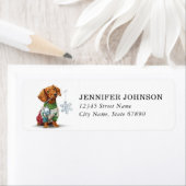Christmas Dachshund Return Address Labels (Insitu)