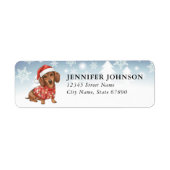 Christmas Dachshund Return Address Labels (Voorkant)