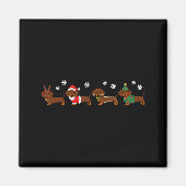 Christmas Dachshund Santa Hat Dog Lover Dog Mom Do Magneet (Voorkant)