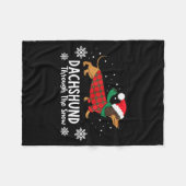 Christmas Dachshund Through The Snow Wiener Dog Sa Fleece Deken (Voorkant (Horizontaal))
