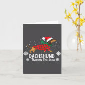 Christmas Dachshund Through The Snow Wiener Dog Sa Kaart (Gele Bloem)