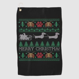 Christmas Dachshund Wiener Dog Dachshund Ugly Chri Golfhanddoek
