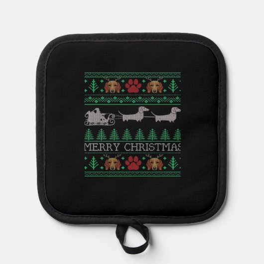 Christmas Dachshund Wiener Dog Dachshund Ugly Chri Pannenlap (Voorkant)