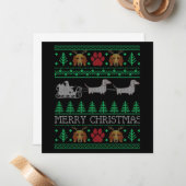 Christmas Dachshund Wiener Dog Notitiekaartje (Voorkant / Achterkant in situ)