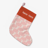 Christmas Dala Horse Minimal Retro Bold Pink Kleine Kerstsok (Voorkant (Hangend))