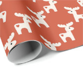 Christmas Dala Horse Minimal Retro vet rood Cadeaupapier (Rol Hoek)