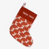 Christmas Dala Horse Minimal Retro vet rood Kleine Kerstsok (Voorkant (Hangend))