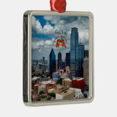 Christmas, Dallas, Texas skyline Metalen Ornament (Rechts)
