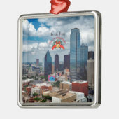 Christmas, Dallas, Texas skyline Metalen Ornament (Links)