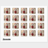 Christmas Dalmatian Dog In a Red Sweater Vierkante Sticker (Vel)